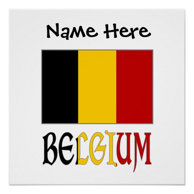 Belgium Belgian Flag Personalized  Poster (Front)