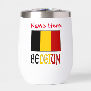 Belgium Belgian Flag Red Personalization Drinking