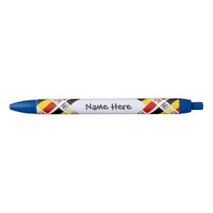 Belgium Belgian Flag Tiled Personalized  Black Ink Pen