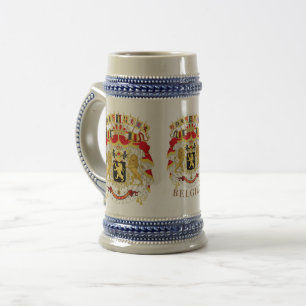 Belgium ( BELGIEN) Great Coat of Arms gold crest Beer Stein