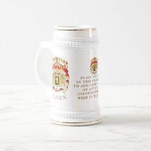 Belgium ( BELGIEN) Great Coat of Arms Personalized Beer Stein