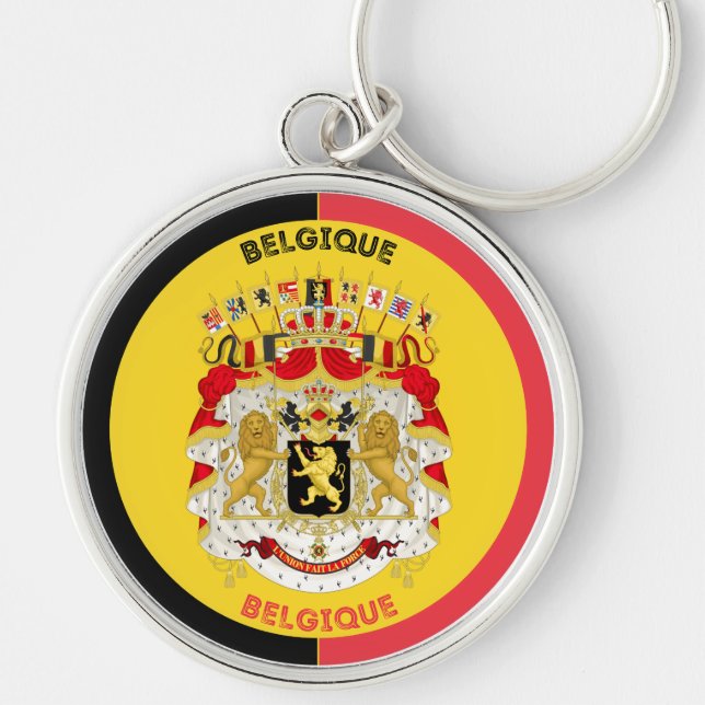 Belgium (Belgique) Heritage Emblem Keychain (Front)