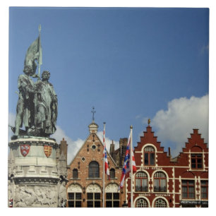 Belgium, Brugge (aka Brug or Bruge). UNESCO Tile