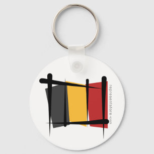 Belgium Brush Flag Keychain