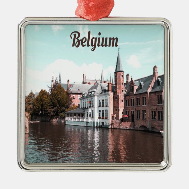 Belgium Brussels Canal Metal Ornament (Front)