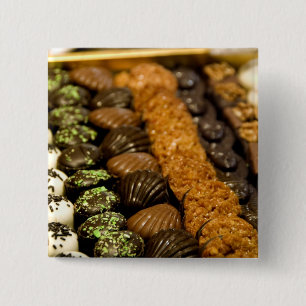 Belgium, Brussels. World famous Belgium 2 Inch Square Button