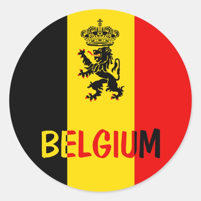Belgium Classic Round Sticker (Front)