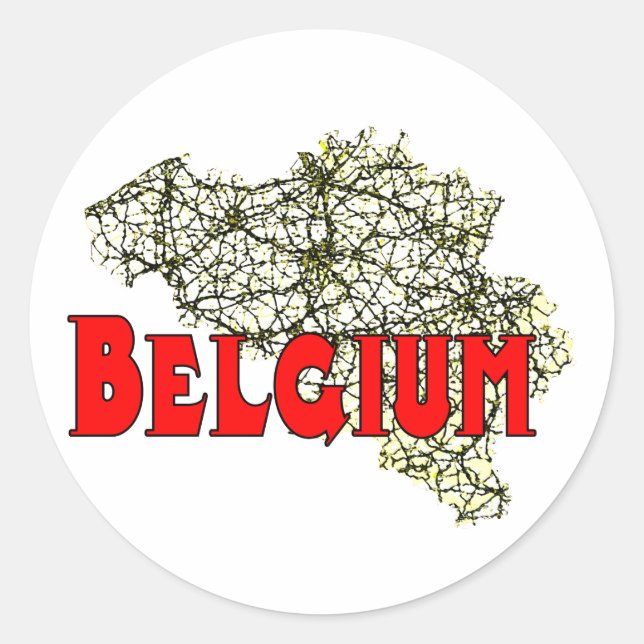 Belgium Classic Round Sticker (Front)