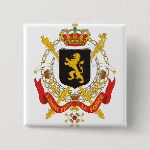 Belgium Coat of Arms detail 2 Inch Square Button