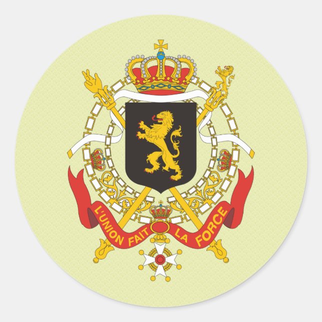 Belgium Coat of Arms detail Classic Round Sticker (Front)