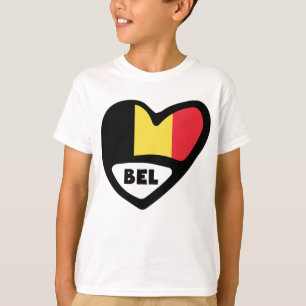 Belgium Country Code Flag Heart BEL T-Shirt