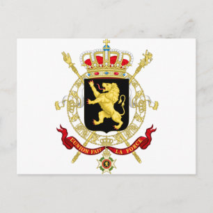 Belgium Emblem Coat of Arms - Armoiries Belgique Postcard