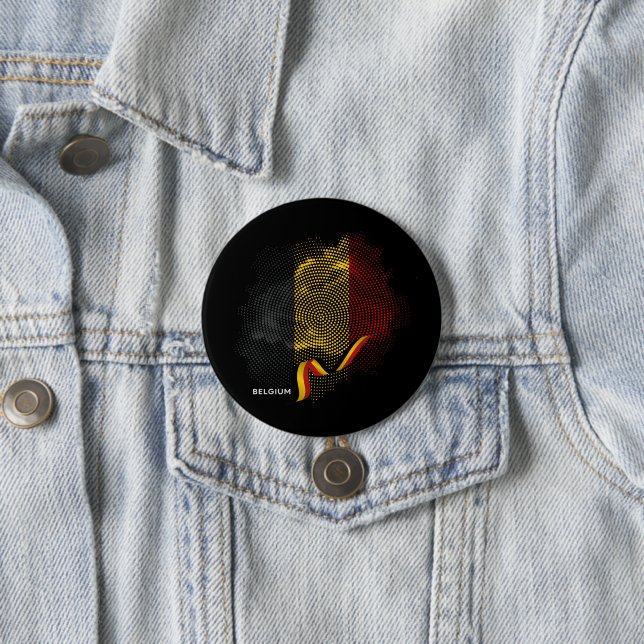 Belgium flag 3 inch round button (In Situ)