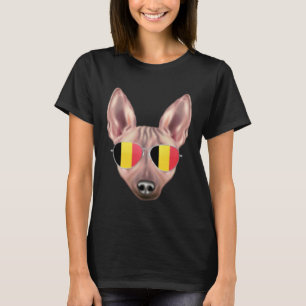 Belgium Flag American Hairless Terrier Dog Belgium T-Shirt