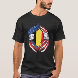Belgium Flag American Proud of My Belgian Heritage T-Shirt