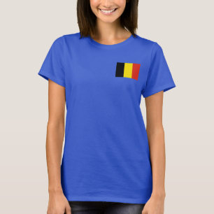 Belgium Flag and Map dk T-Shirt