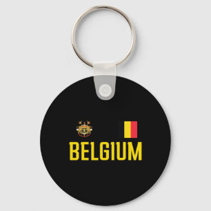 Belgium Flag Belgie Footll Soccer Fan Men Women Ki Keychain