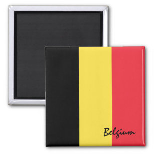 Belgium flag & Brussels holiday/sports fans Magnet