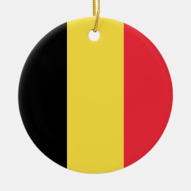 Belgium Flag Ceramic Ornament (Front)