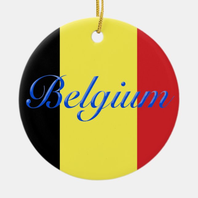 Belgium flag ceramic ornament (Front)