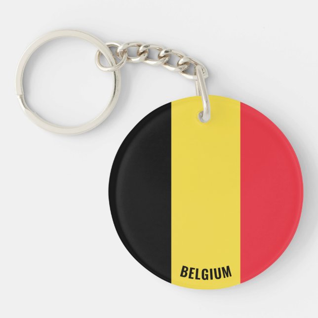 Belgium Flag Charming Patriotic Keychain (Front)