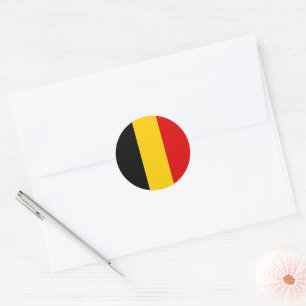 Belgium flag classic round sticker
