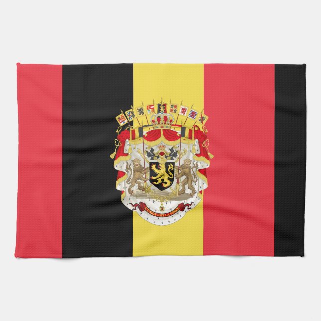 Belgium Flag & COA Kitchen Towel (Horizontal)