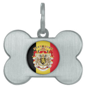 Belgium Flag & COA Pet Name Tag