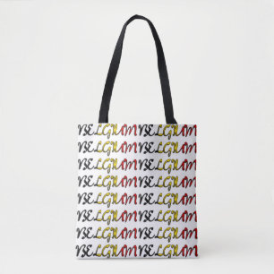 Belgium Flag Colour Typography European Country Ba Tote Bag