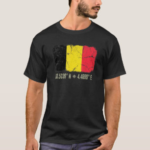 Belgium Flag Coordinates Men Women Belgian Heritag T-Shirt
