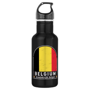 Belgium Flag Emblem Distressed Vintage 532 Ml Water Bottle
