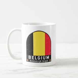 Belgium Flag Emblem Distressed Vintage Coffee Mug