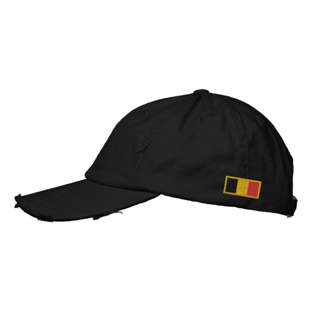 Belgium Flag Embroidered Hat (Left)