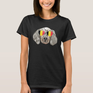 Belgium Flag English Setter Dog Belgium Pocket T-Shirt