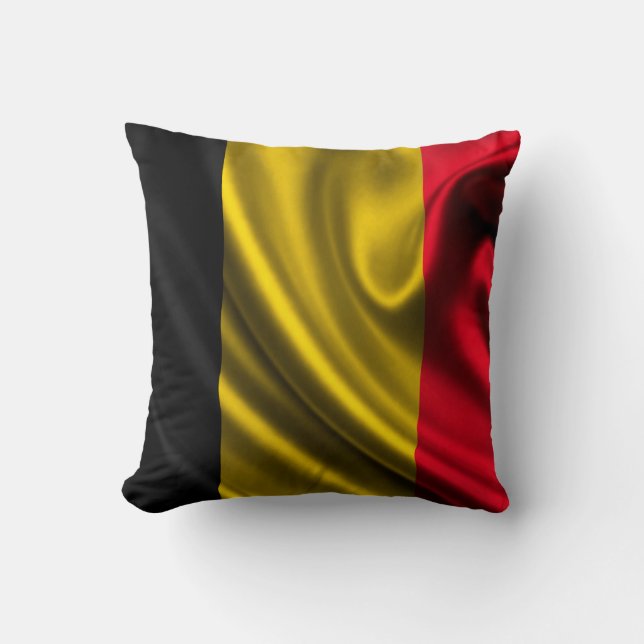 Belgium Flag Fabric Throw Pillow (Front)