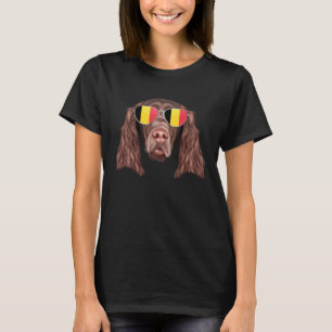 Belgium Flag Field Spaniel Dog Belgium Pocket T-Shirt