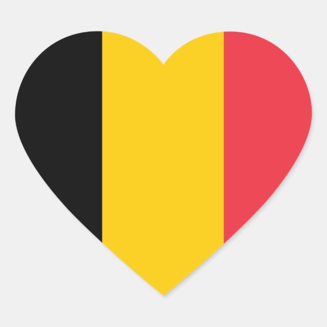 Belgium Flag Heart Sticker (Front)
