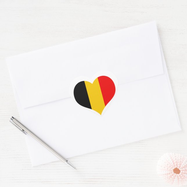 Belgium flag heart sticker (Envelope)