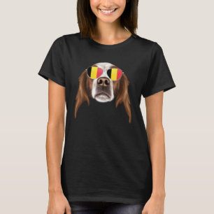 Belgium Flag Irish Red and White Setter Dog Belgiu T-Shirt