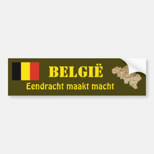 Belgium Flag + Map Bumper Sticker