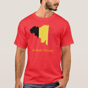 Belgium Flag Map De Rode Duivels T-Shirt