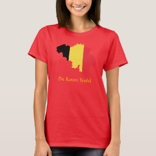 Belgium Flag Map Die Roten Teufel T-Shirt