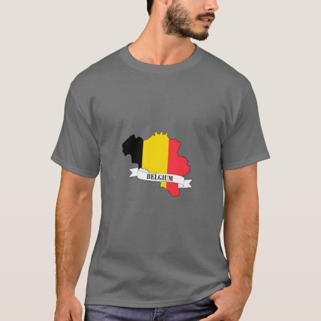 belgium flag map T-Shirt (Front)