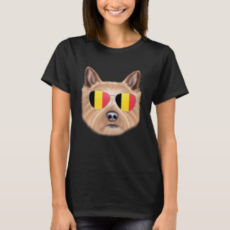 Belgium Flag Norwich Terrier Dog Belgium Pocket T-Shirt