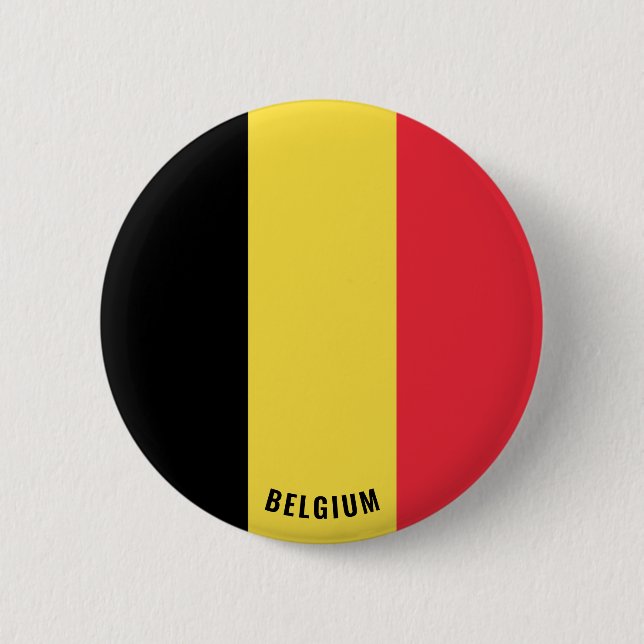 Belgium Flag Patriotic 2 Inch Round Button (Front)