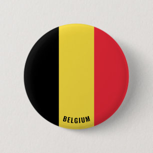Belgium Flag Patriotic 2 Inch Round Button