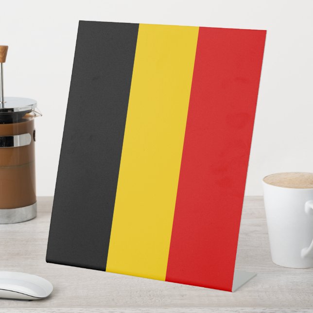 Belgium flag pedestal sign (In SItu)
