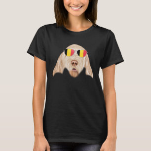 Belgium Flag Spinoni Italiani Dog Belgium Pocket T-Shirt
