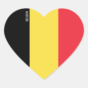 Belgium Flag Splendid Patriotic Heart Sticker
