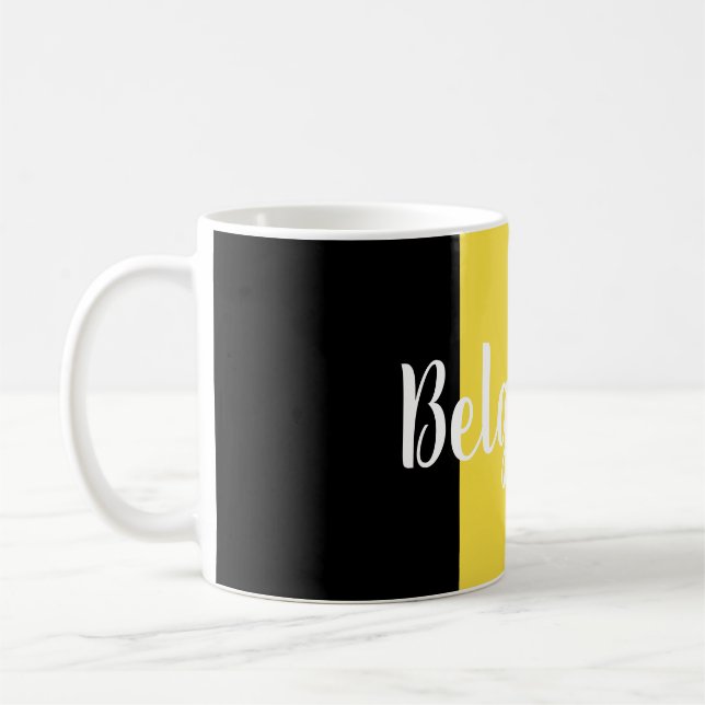 Belgium Flag & Text Coffee Mug (Left)